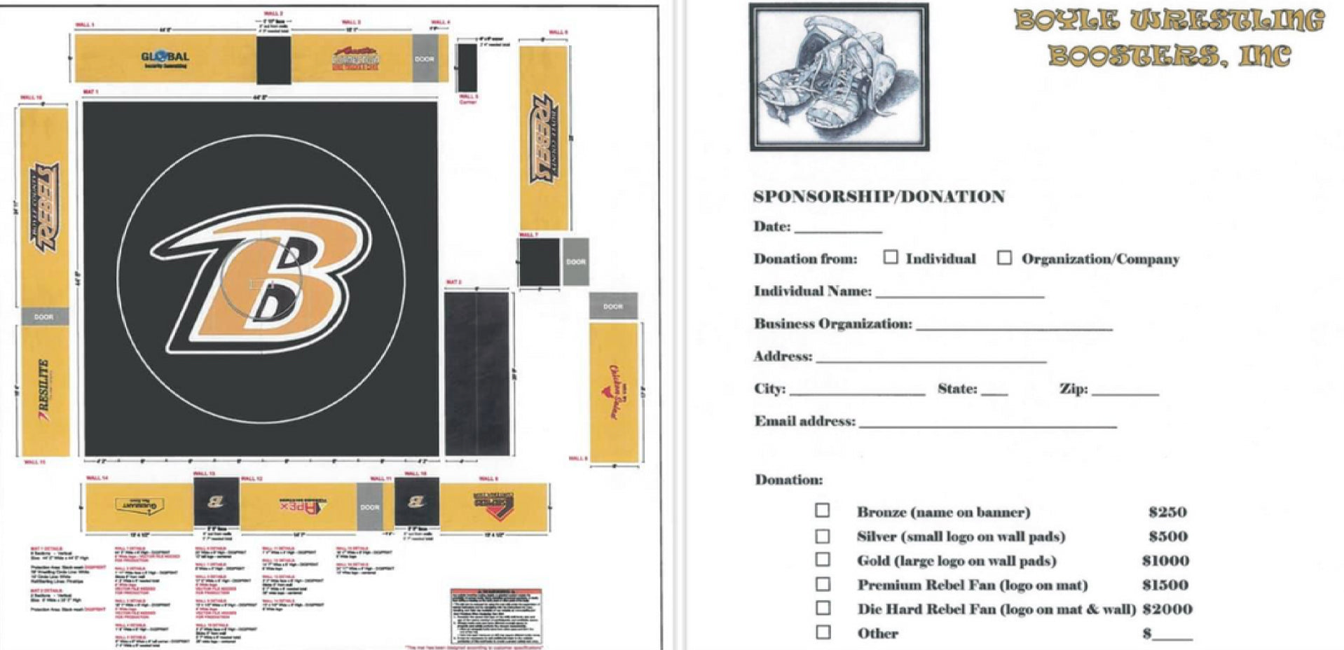 Boyle County Wrestling Mats and Wall Padding using Resilite Fundraising Opportunities