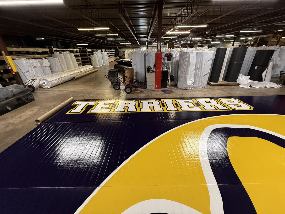 Flex 3 Wrestling Mat 42' x 42' Blue and Gold
