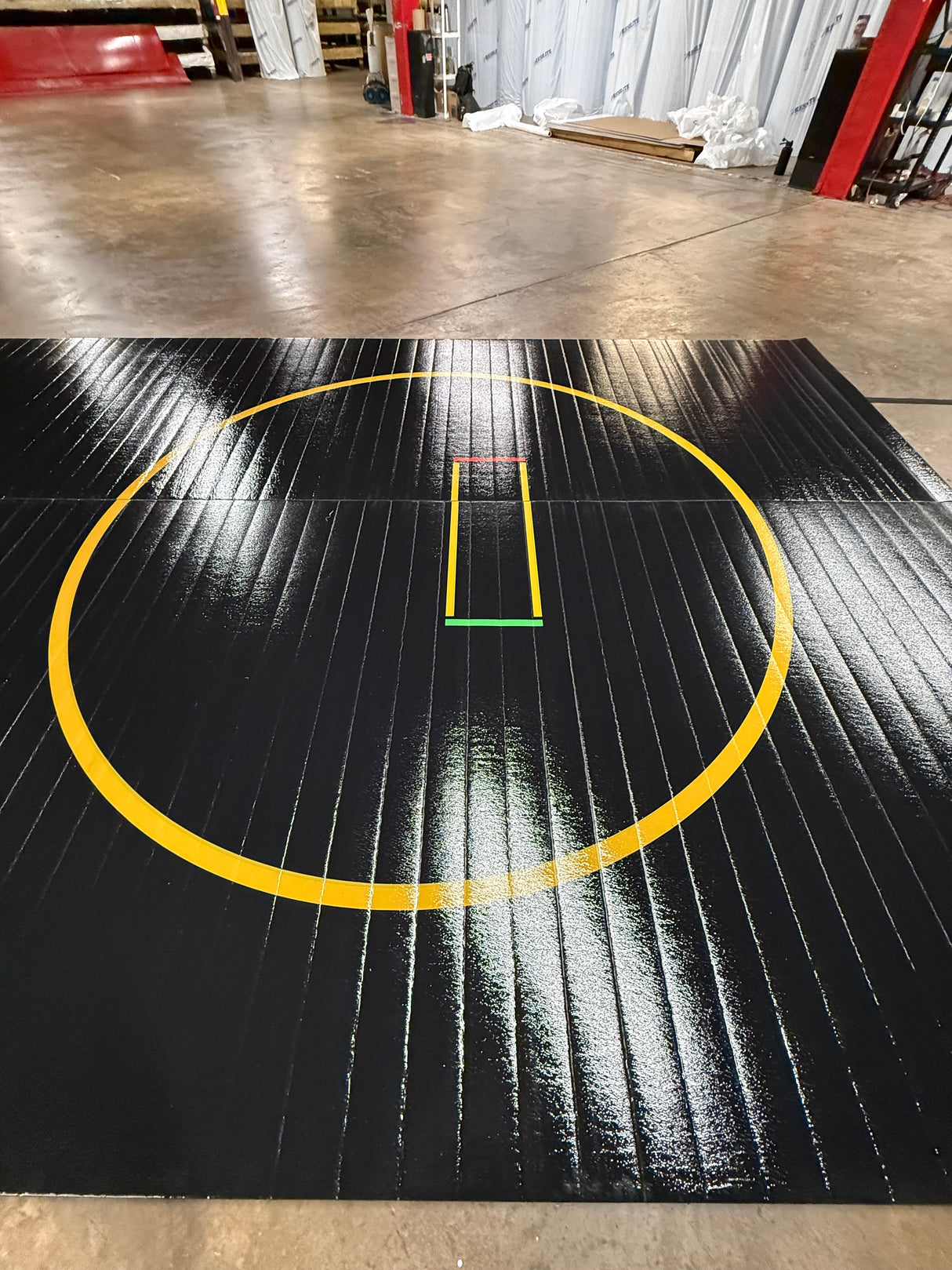 Flex 3 Wrestling Mat 2 Sections Black with Gold Lines
