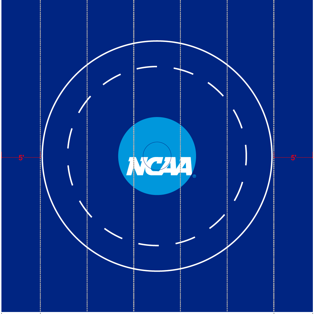 2026 Women’s NCAA Championship Freestyle Wrestling Mat -Bright Blue – 40′ × 40′ | Flex3