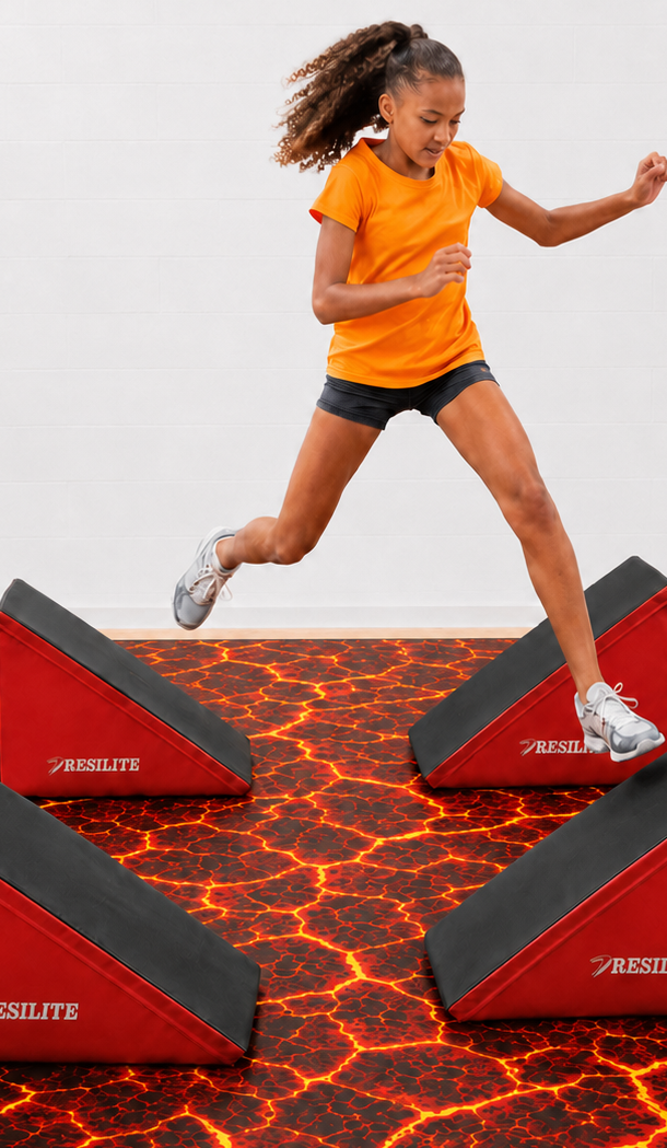 Compact Set of 4 - Two-Sided Slanted Steps for Standard Mats (No Velcro)