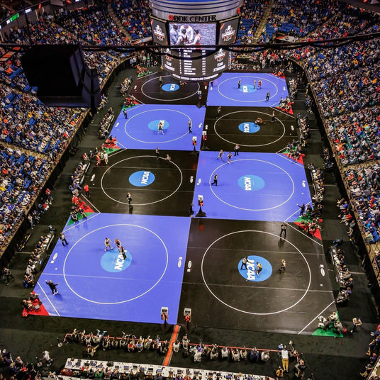 Resilite Mats at the floor of the NCAA Wrestling Championship.