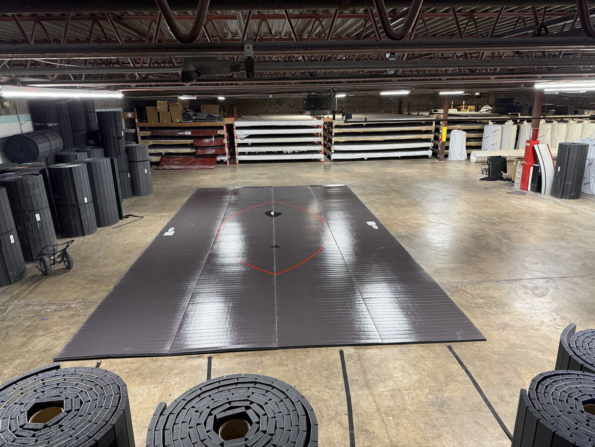 Flex 3 Wrestling Mat 20' x 38' Charcoal Gray - 4 Section