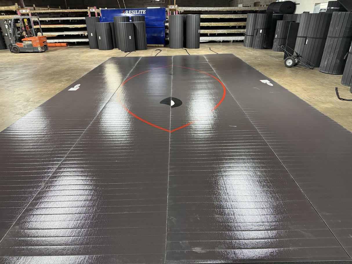 Flex 3 Wrestling Mat 20' x 38' Charcoal Gray - 4 Section
