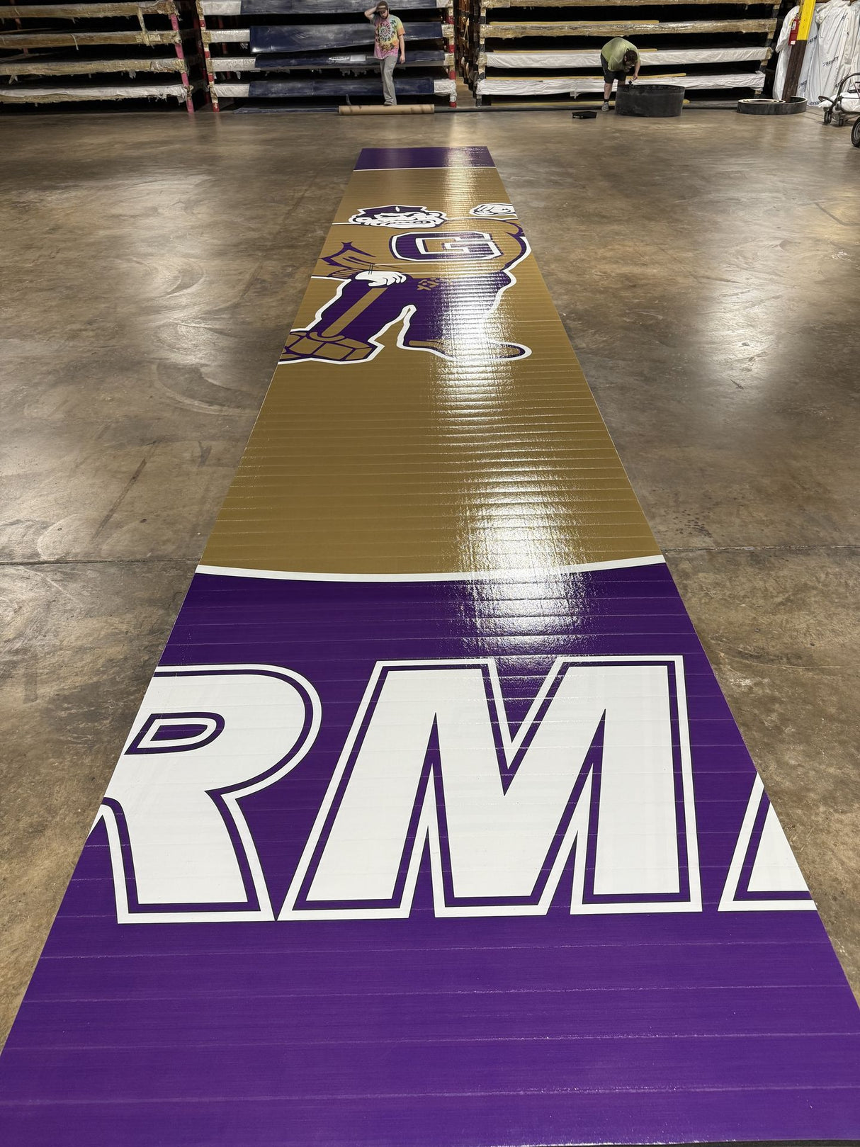 Flex 3 Wrestling Taped Mat 6' x 42' Purple and Metallic Gold- 1 Section