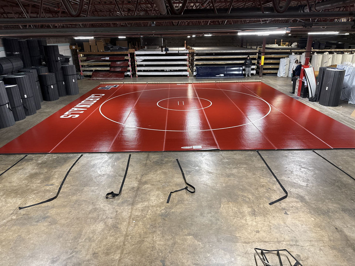 Flex 3 Wrestling Mat 42' x 42' - Red - Resi-Lock mat