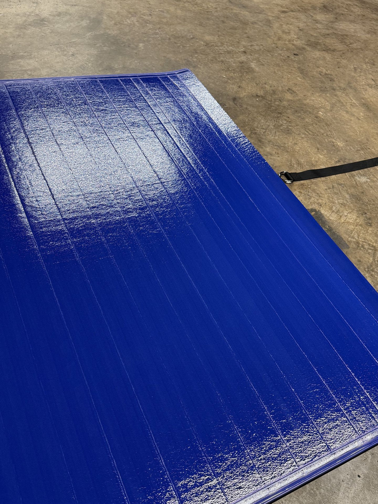Flex 3 Wrestling Mat - 6' x 42' -Blue with Gold and White Line- Resi-Lock