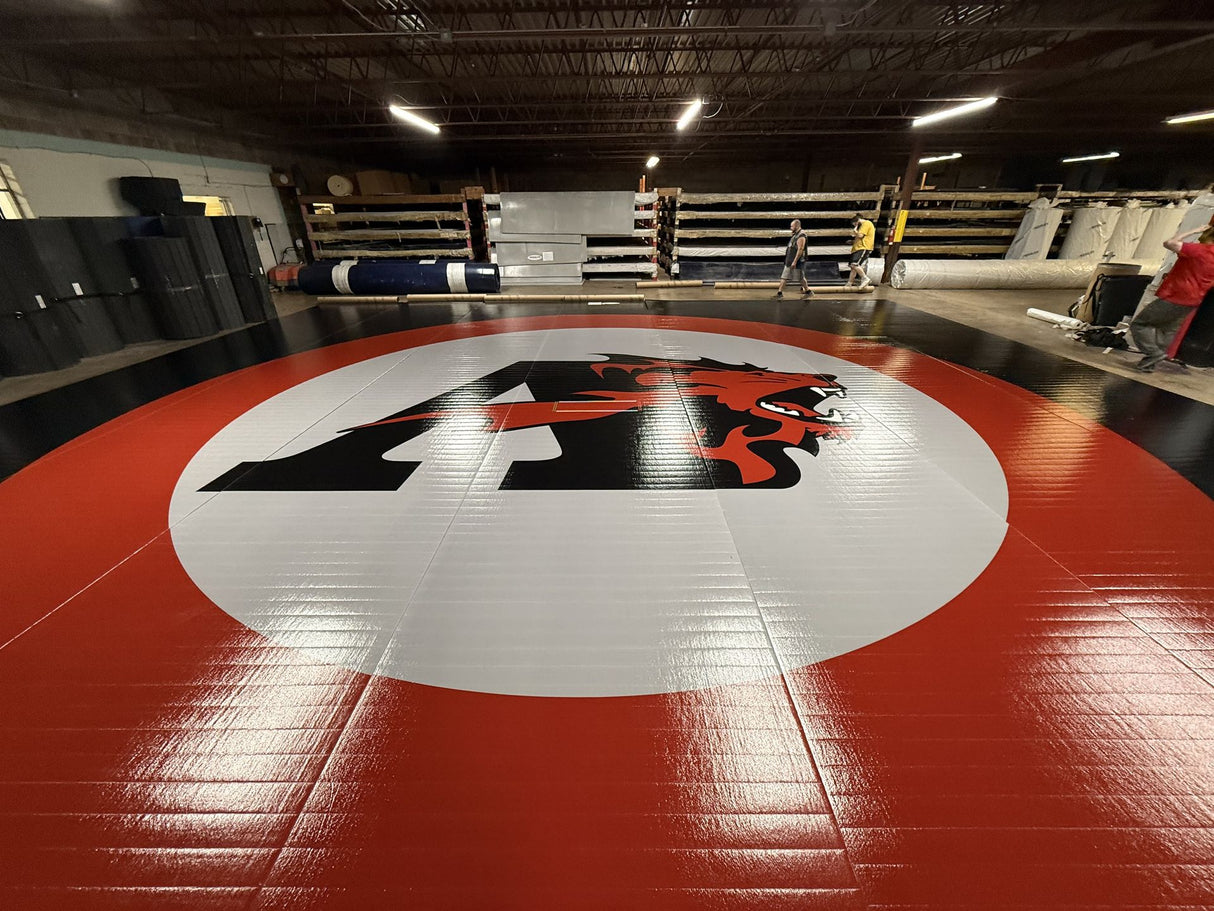 Flex 3 Wrestling Mat 42' x 42' Black and Red