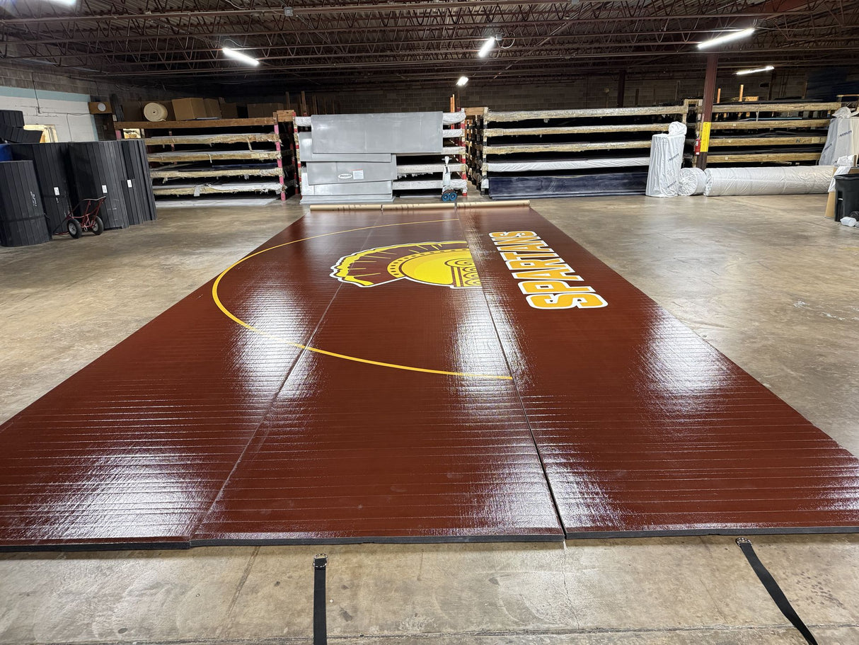 Flex 3 Wrestling Mat 18' x 42' Chocolate Brown - 3 Sections