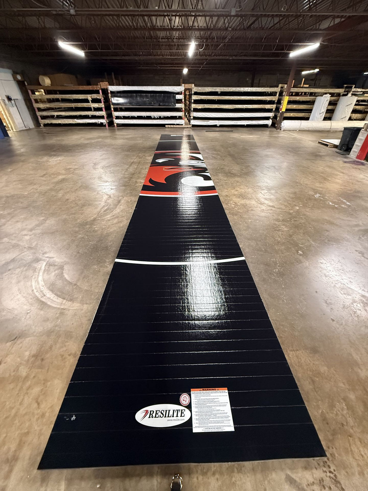 Flex 3 Wrestling Mat 6' x 42' Black with red, gray, and white - 1 Section
