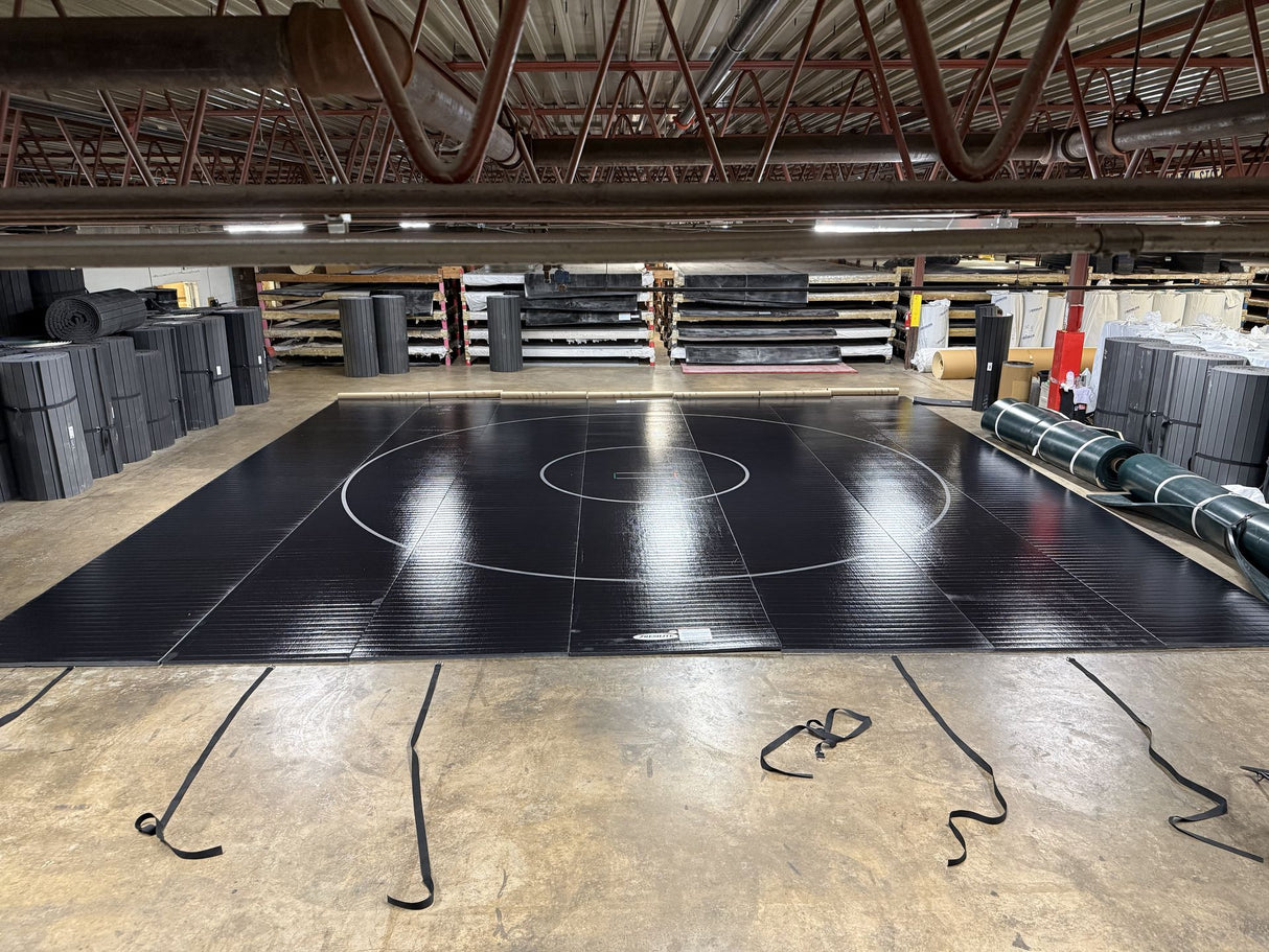 Flex 3 Wrestling Mat 38' x 39' Taped mat Black
