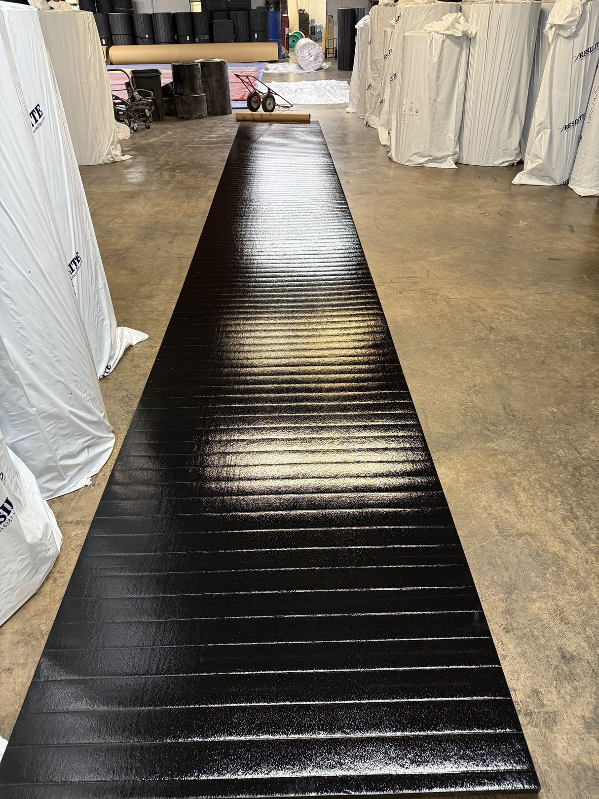 Flex 3 Wrestling Taped Mat 5' x 35' Black no markings - 1 Section