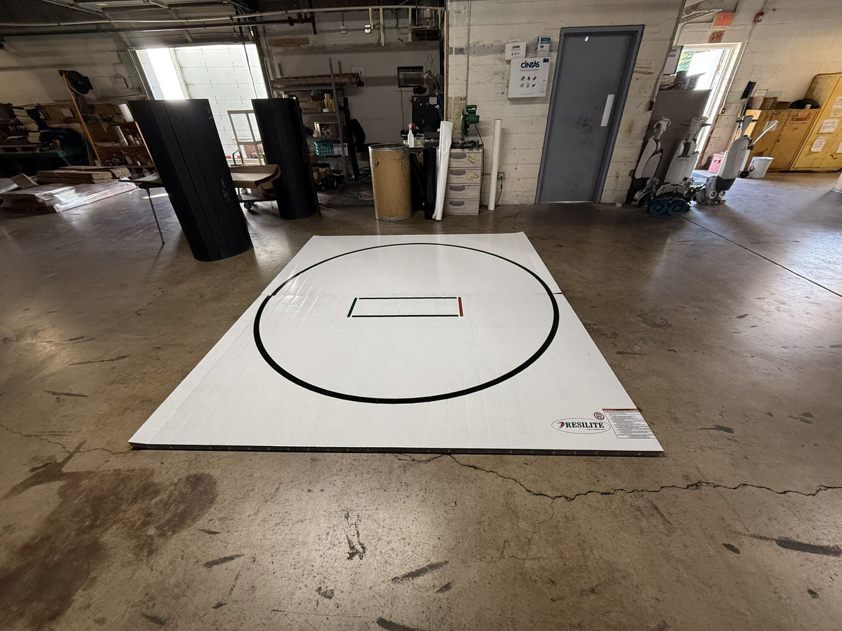 Flex 3 Home Wrestling Mat: Taped 8'8" x 10' White with black circle