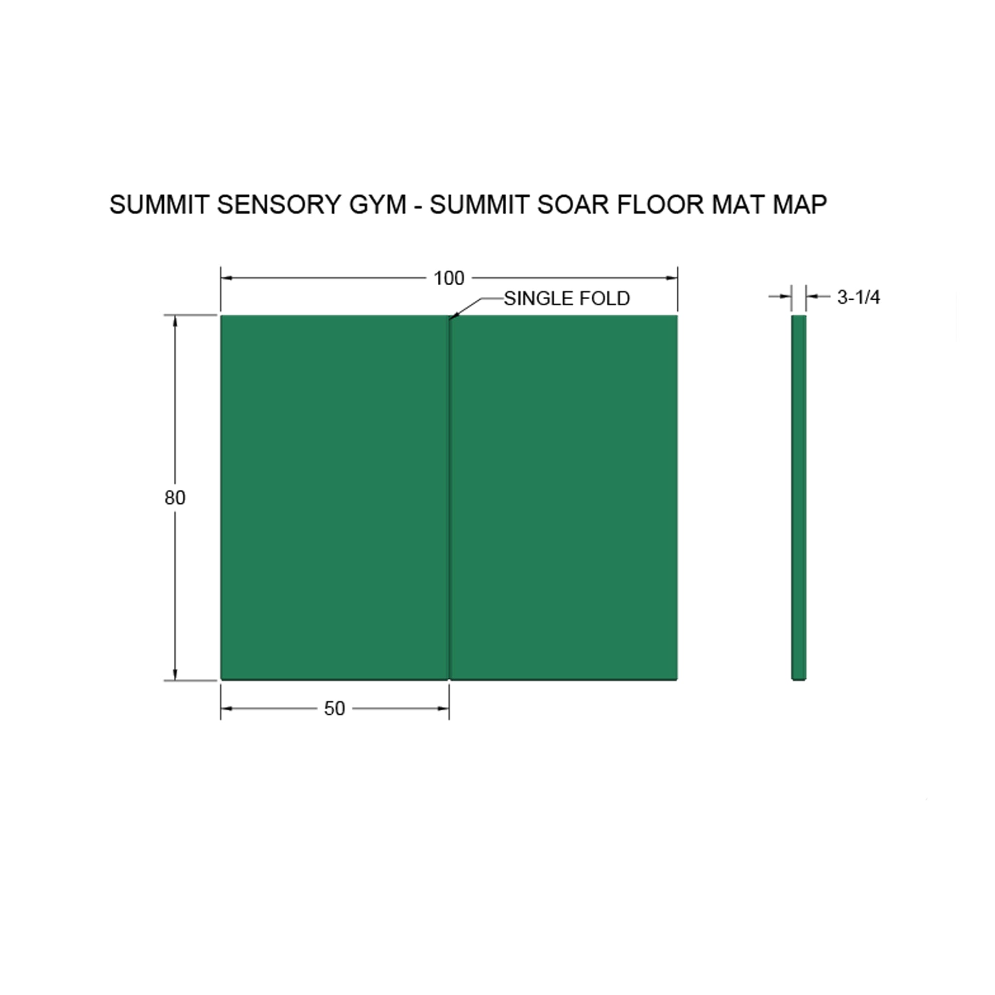 Summit Sensory Single-Fold CLM Style Mat - 100" x 80" x 3.25"