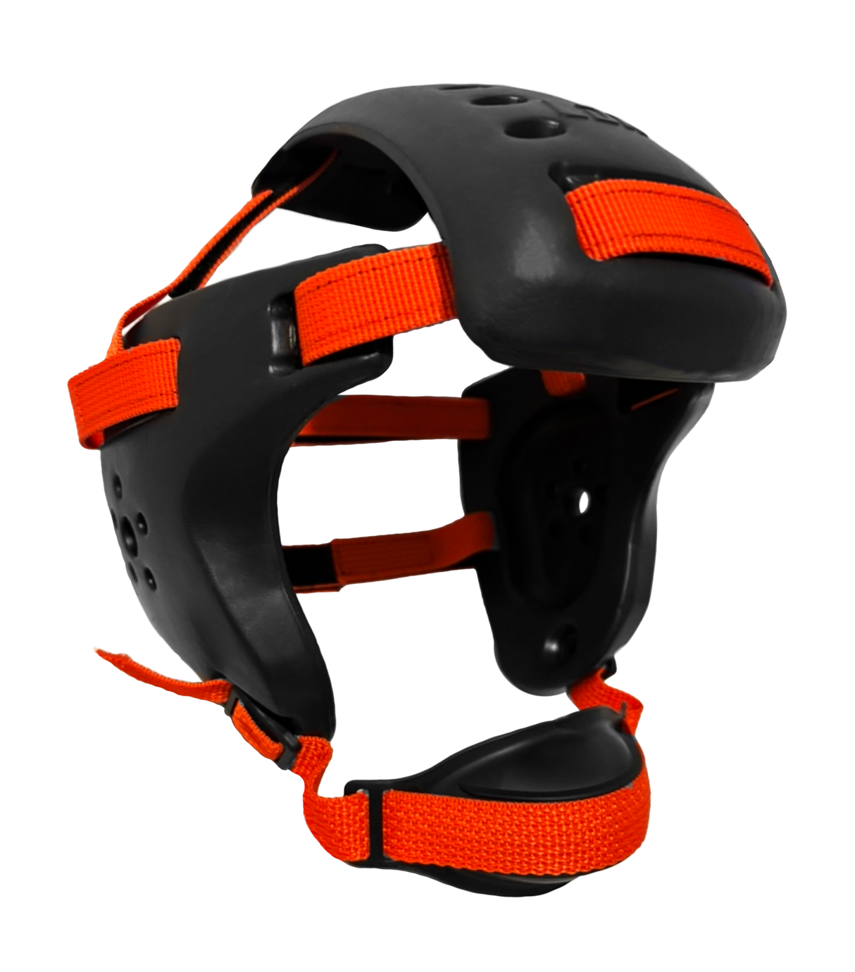 Earguard XP Wrestling Headgear - Adult Black with Orange Straps