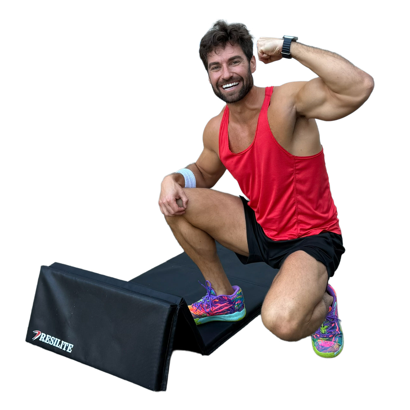 Jimmy Drew training on the premium foldable Resilite OmniMat