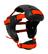 Earguard XP Wrestling Headgear - Adult Black with Orange Straps