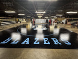 Flex 3 Wrestling Mat 38' x 38' Black With Blue Markings and Logo