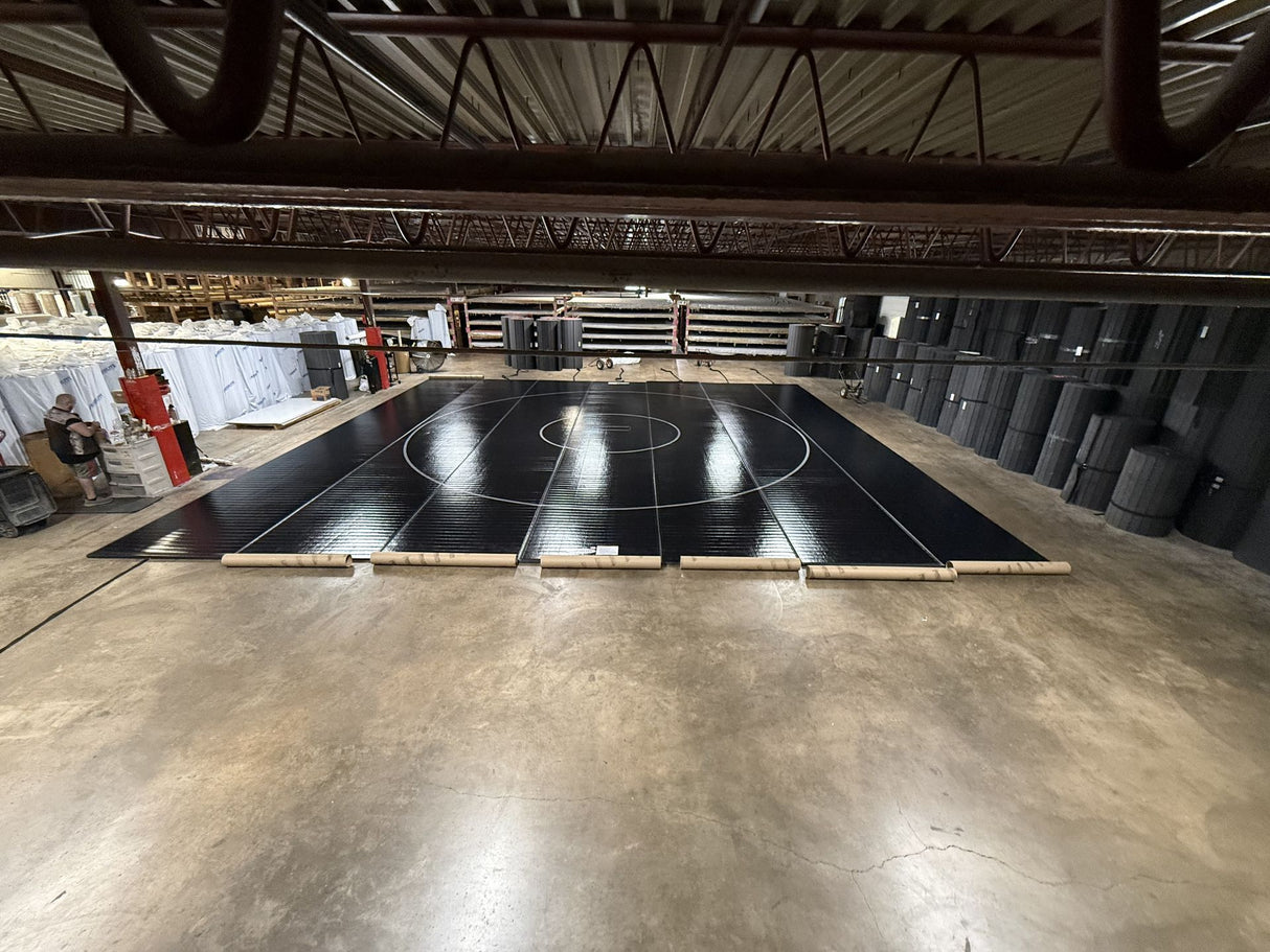 Flex 3 Wrestling Mat 41' x 38' Black With Gray Markings