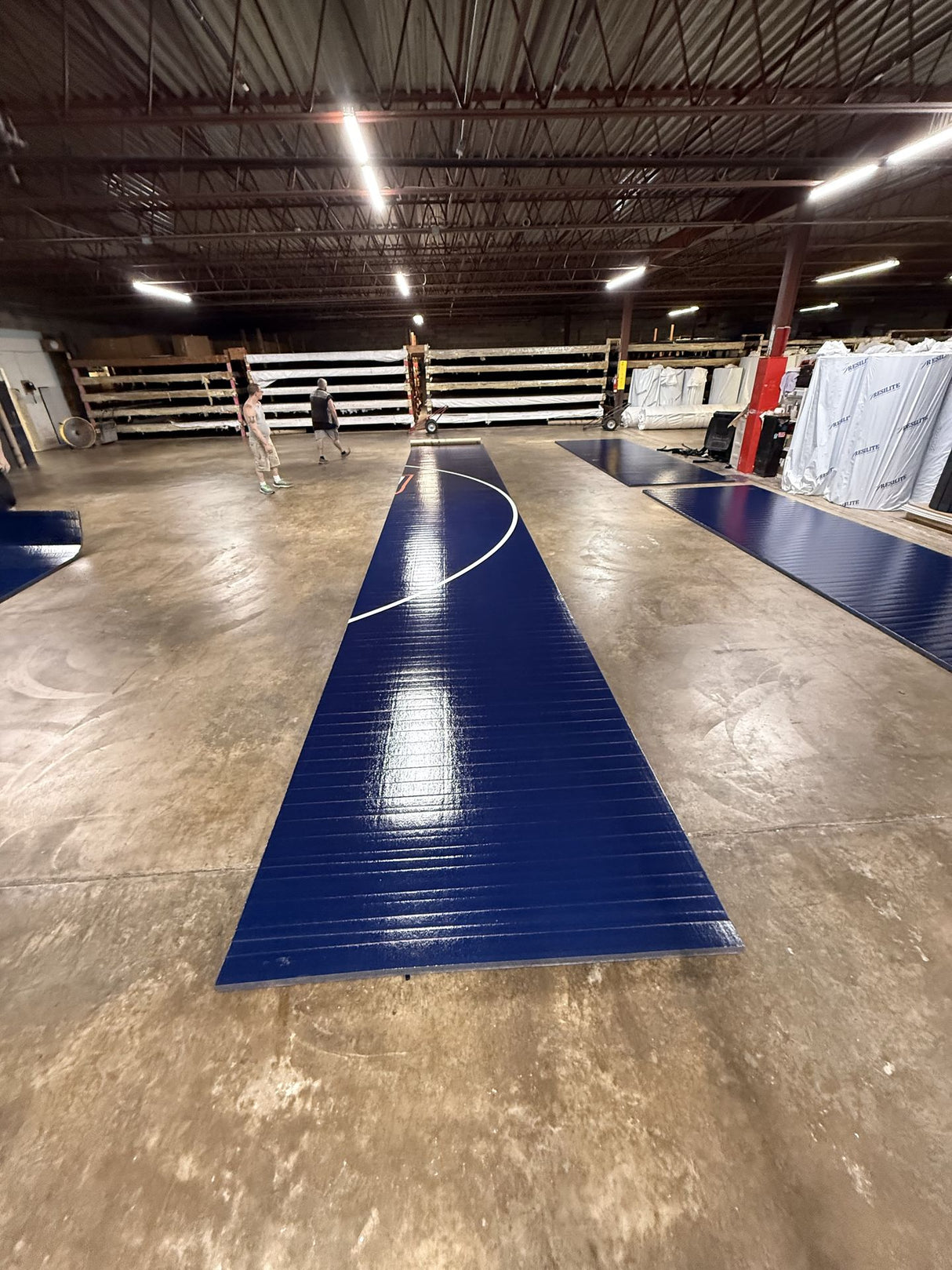 Flex 3 Wrestling Mat 6' x 42' Navy With White Lines - 1 Section
