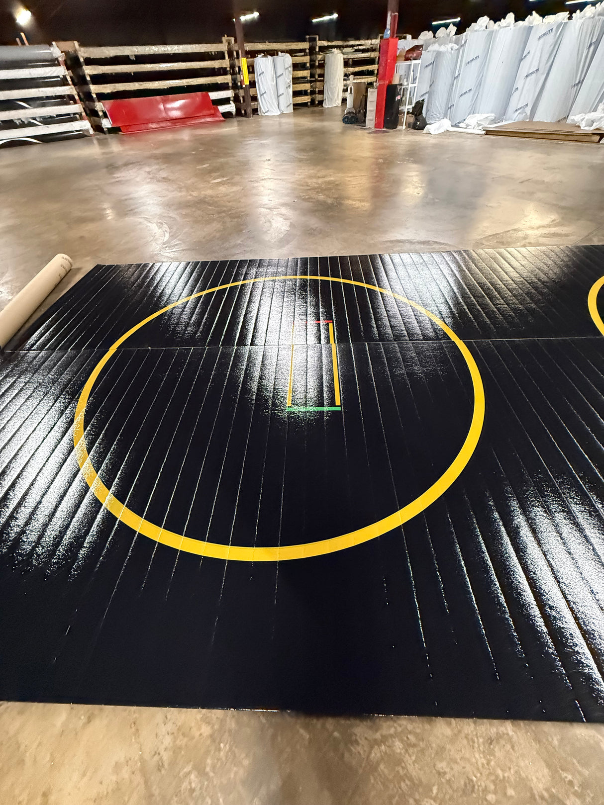 Flex 3 Wrestling Mat 2 Sections Black with Gold Lines