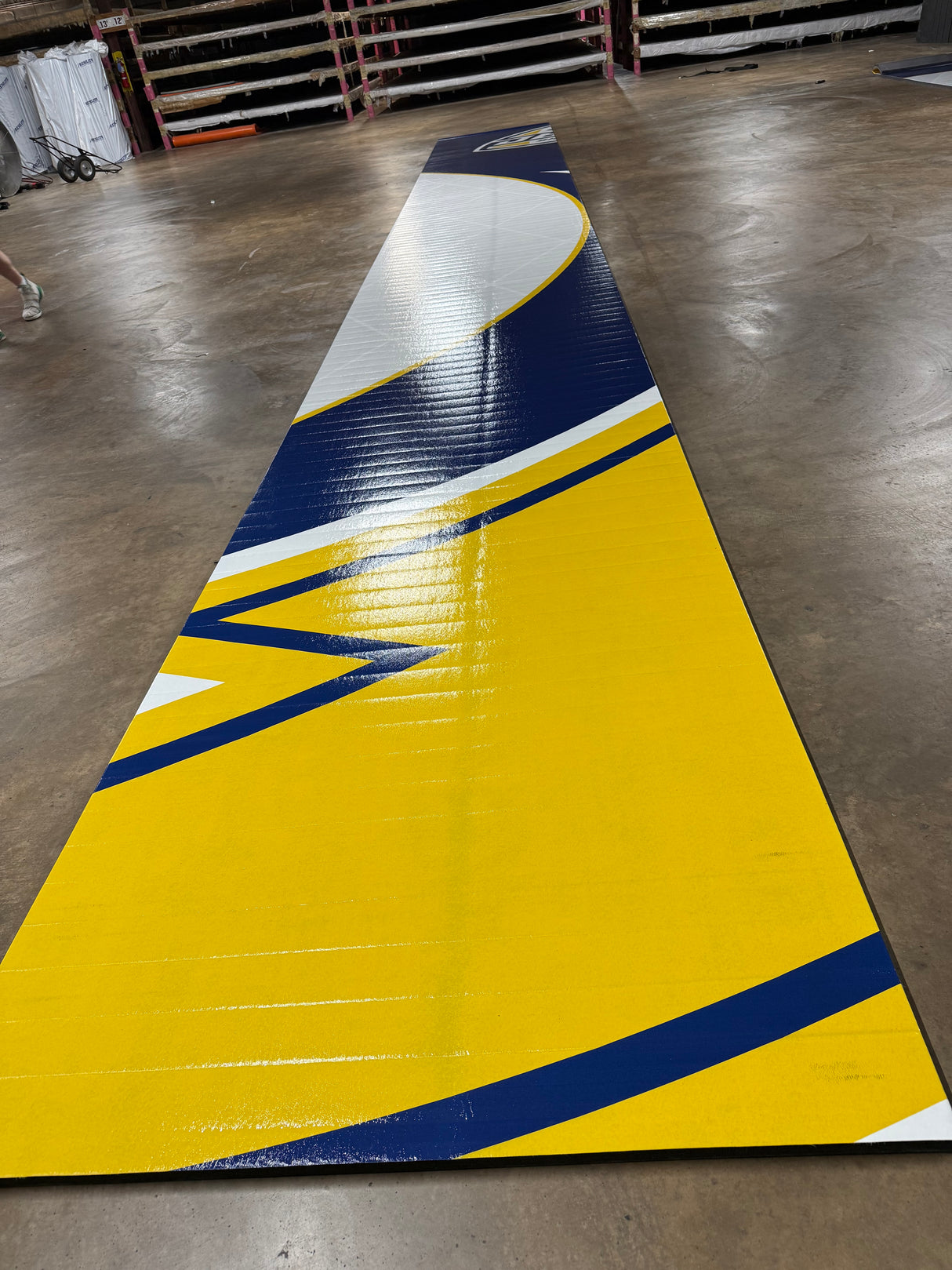 Flex 3 Wrestling Mat 5' x 44'  Blue, White, and Gold - 1 Section
