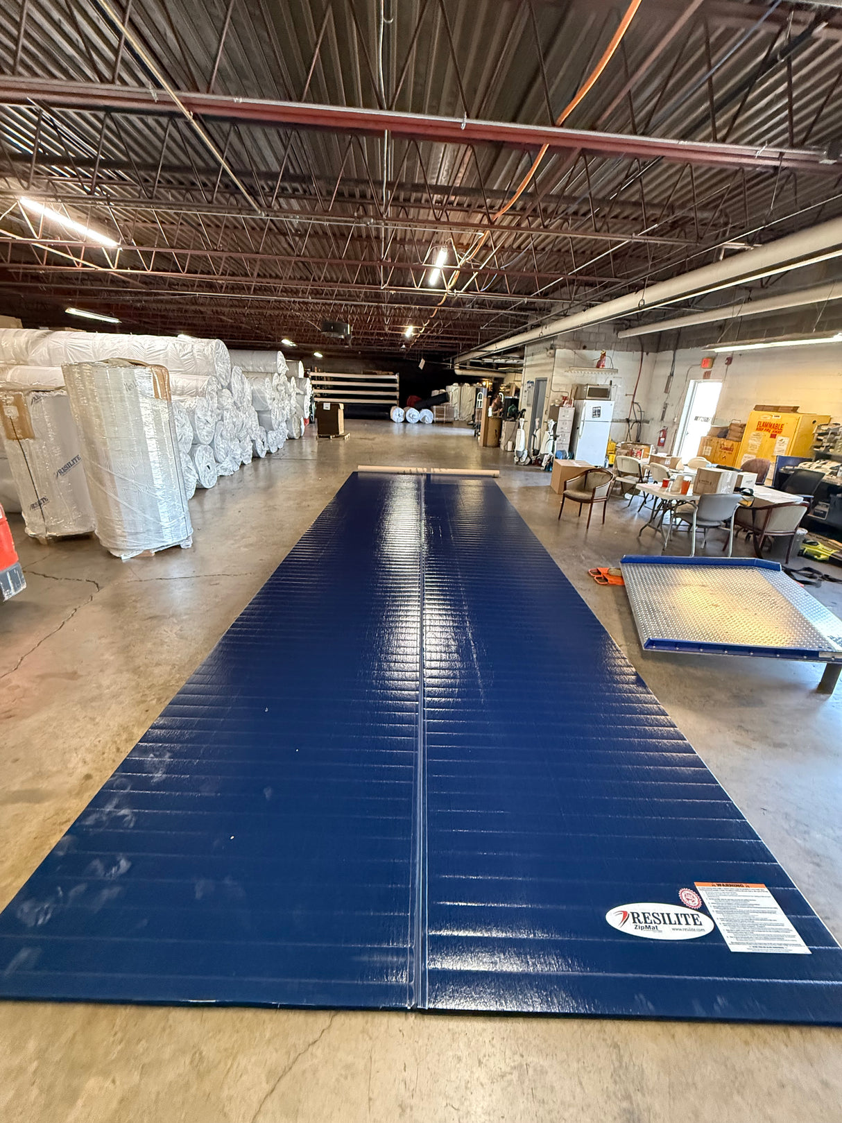 Flex 3 Wrestling Mat 10' x 30'  Navy Blue - 2 Section