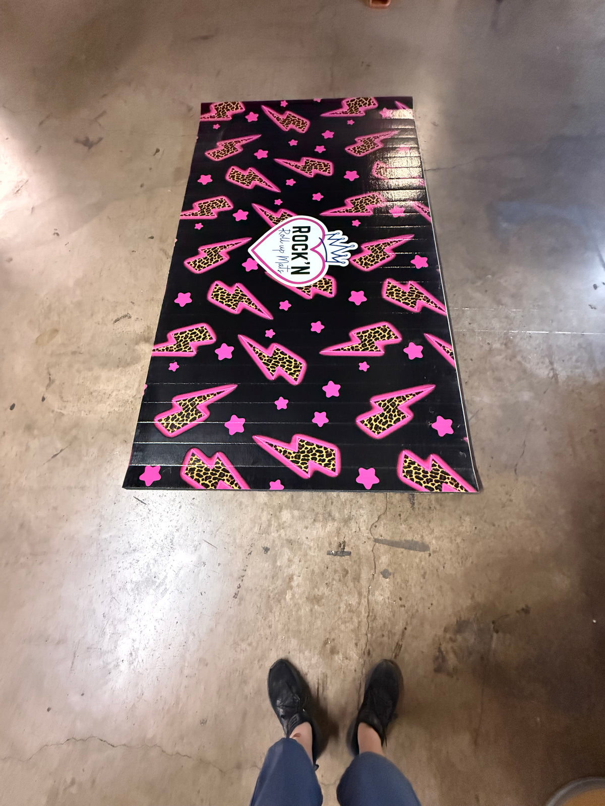 Flex 3 Wrestling Mat 5' x 9'  Black with Cheetah Bolt 1 Section