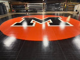 Flex 3 Wrestling Mat 42' x 41' 2"  Black and Orange 7 Sections