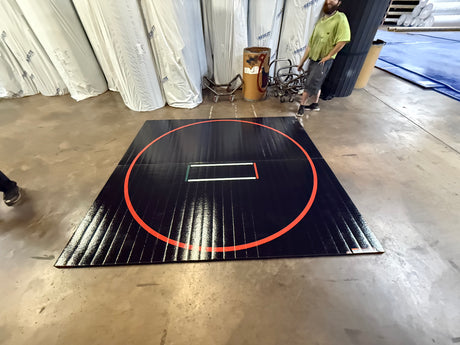 Flex 3 Wrestling Mat 9' 4" x 8' 6"  Black 2 Section