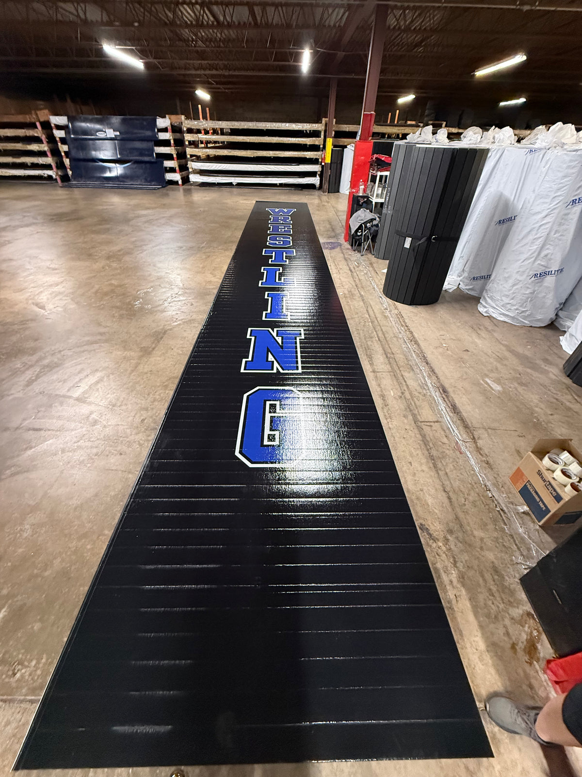 Flex 3 Wrestling Mat 6' x 42'  Black 1 Section
