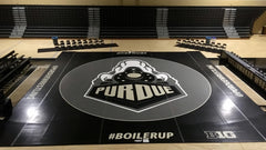 Basketball court with Purdue logo and branding - Resilite