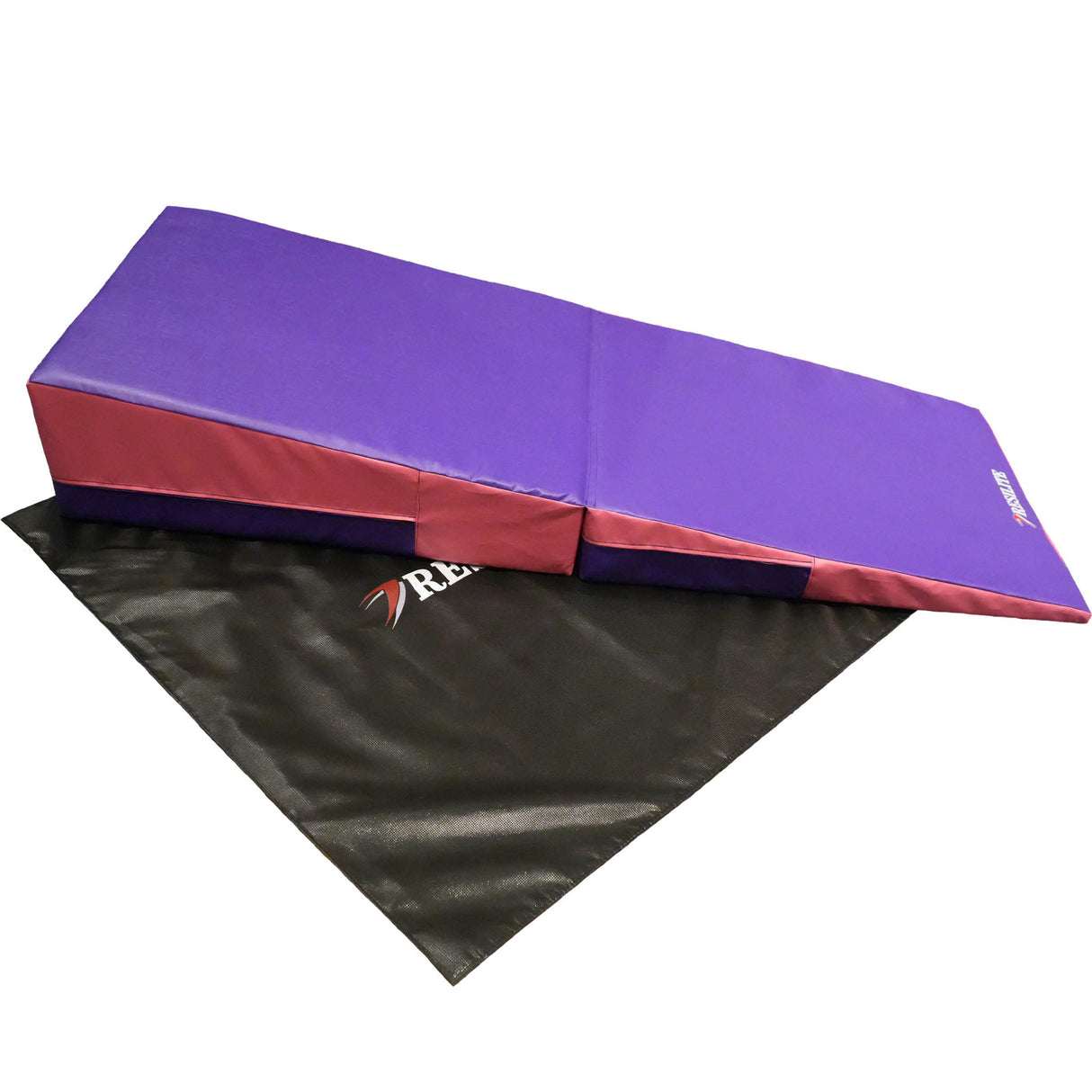 A purple and pink folding cheese mat sitting on the non-skid Resilite Mat Grip pad