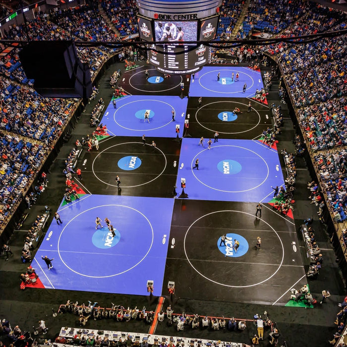 Resilite Mats at the floor of the NCAA Wrestling Championship.  