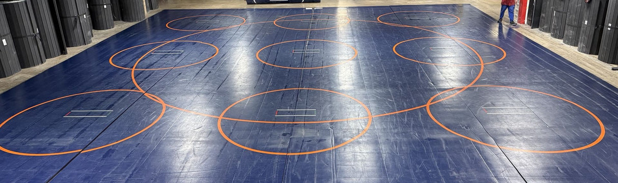 Classic Wrestling Mat Classic 625 - 46'2" x 50' Navy and Orange