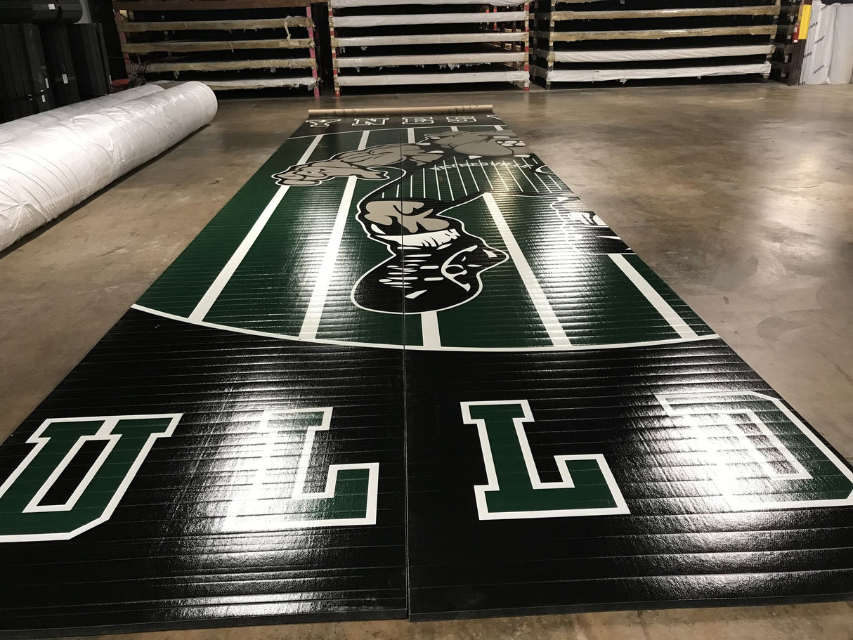 Flex 3 Wrestling  12' x 42' Black and Kelly Green - 2 Sections