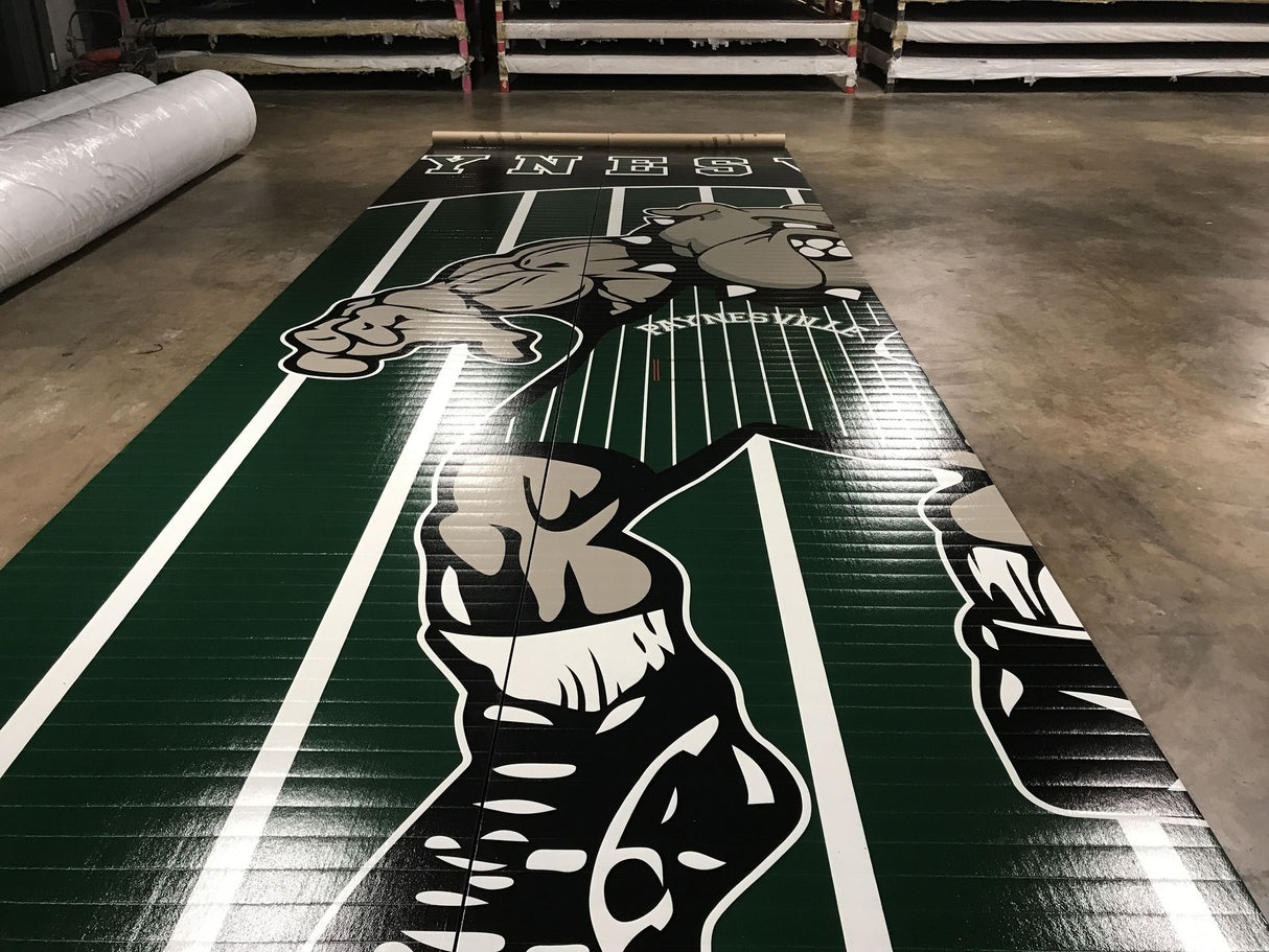 Flex 3 Wrestling  12' x 42' Black and Kelly Green - 2 Sections