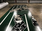 Flex 3 Wrestling  12' x 42' Black and Kelly Green - 2 Sections