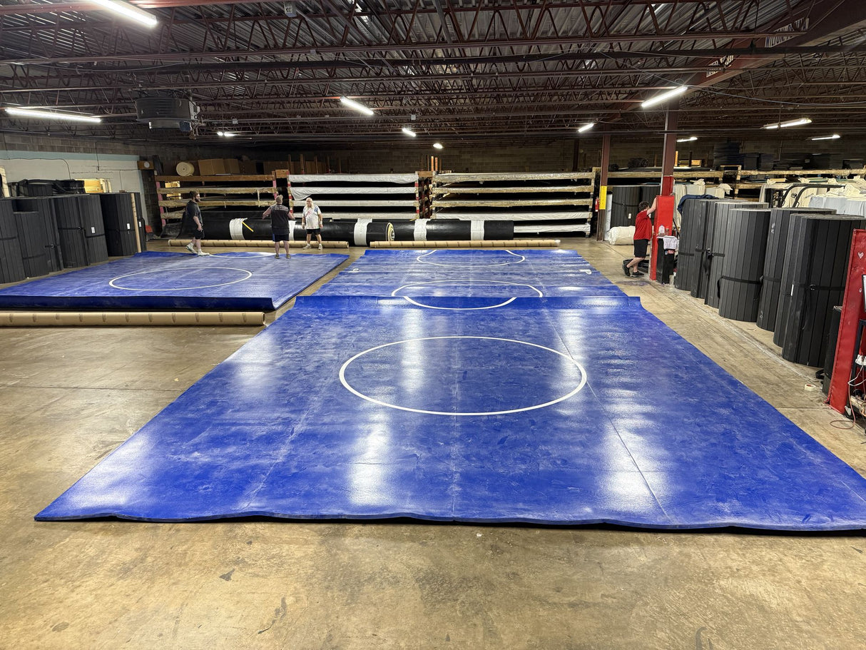 Classic Wrestling Mat Classic 625 - Classic RSP625 - 65' 3" x 23' 9" Bright Blue - 3 Sections