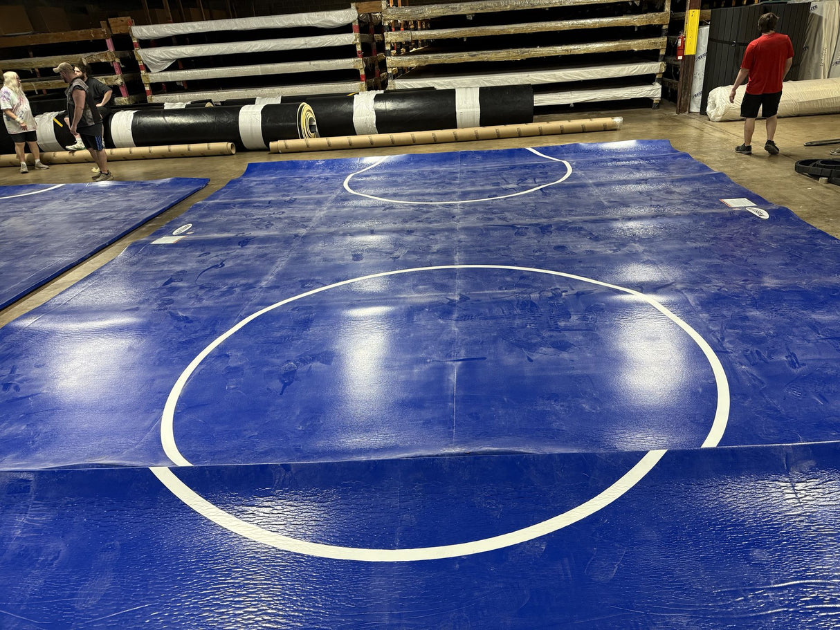 Classic Wrestling Mat Classic 625 - Classic RSP625 - 65' 3" x 23' 9" Bright Blue - 3 Sections