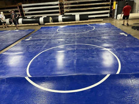 Classic Wrestling Mat Classic 625 - Classic RSP625 - 65' 3" x 23' 9" Bright Blue - 3 Sections