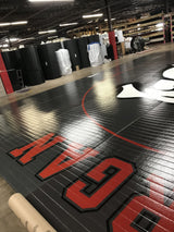 Flex 3 Wrestling Mat  38' x 38' -Gray- Bull Dog Logo