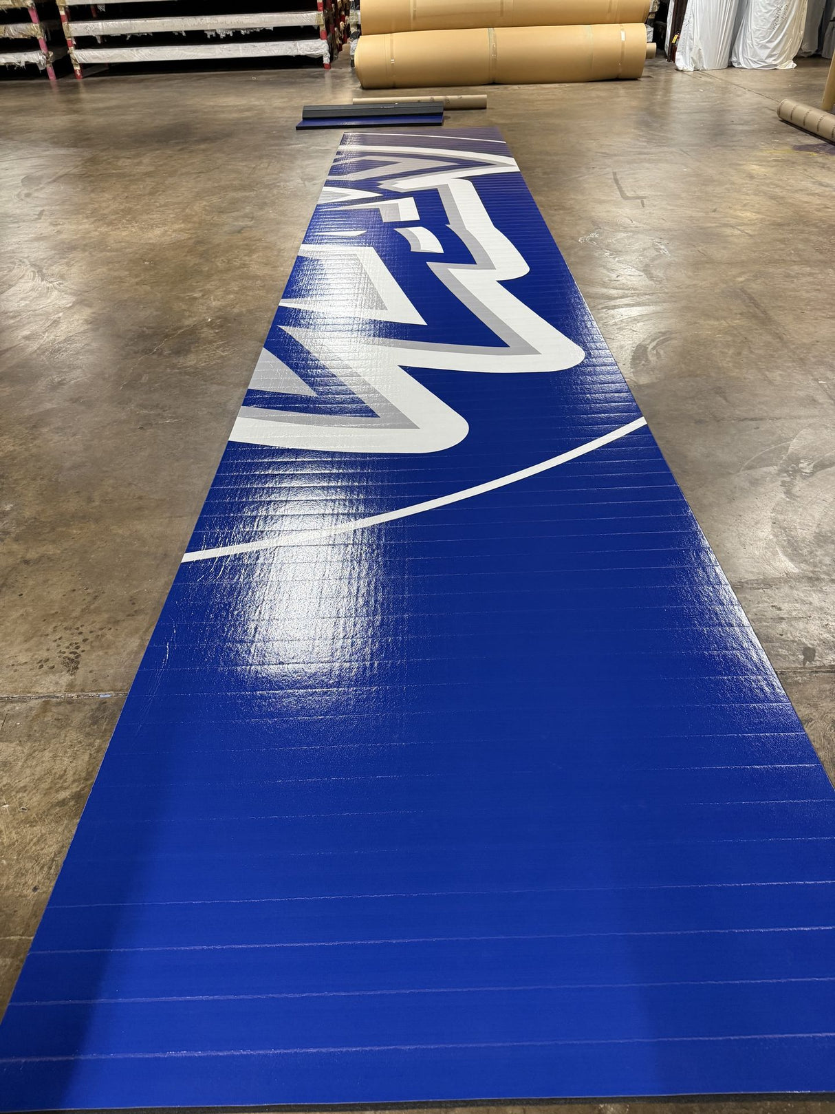 Flex-3 Wrestling Mat-  6' x 32' 11" Blue - 1 Section Mat
