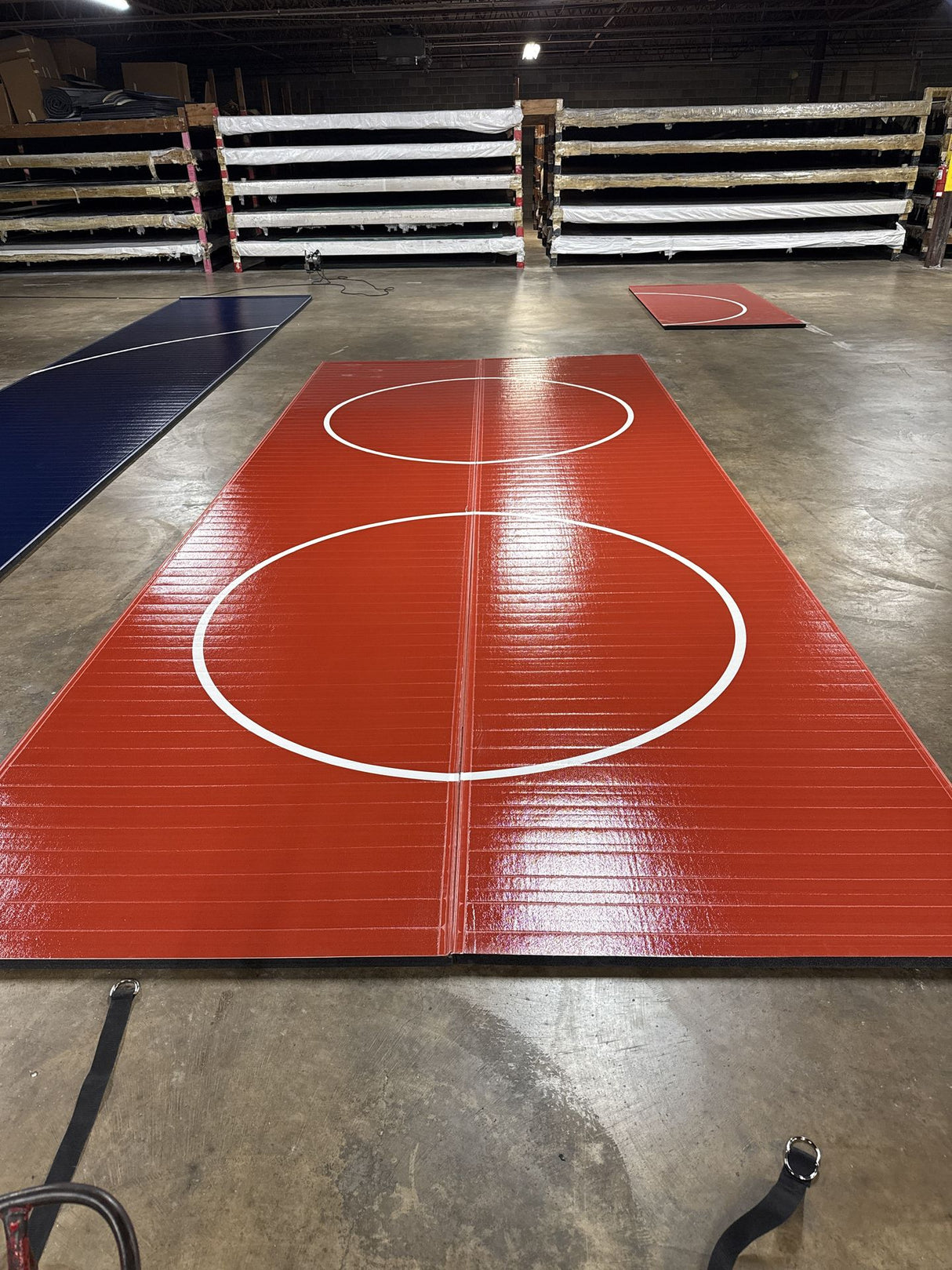 Flex 3 Wrestling  10' x 24' Red Zip Mat- 2 Section