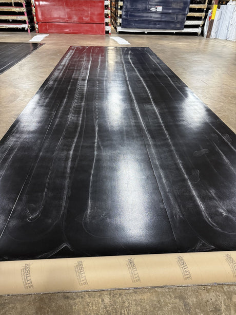 Classic Wrestling or Stretch Mat - 1"thick  (35' 7 3/4" x 12' 4 3/4", BLACK / No Markings)