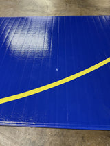 Flex 3 Wrestling Mat -   6' x 42' -Blue with Gold and White Line- Resi-Lock