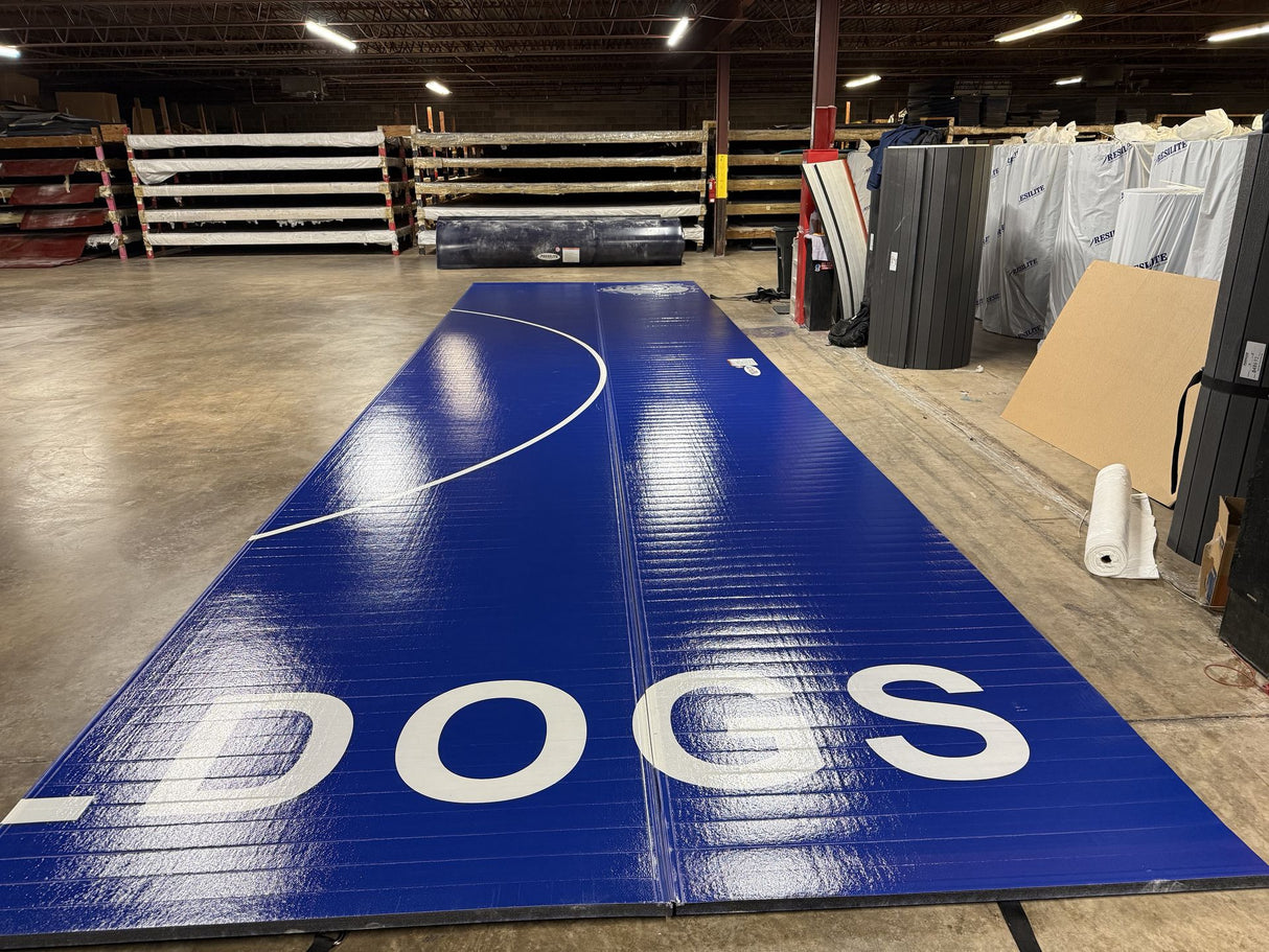 Flex 3 Wrestling 11' x 40' Bright Blue - 2 Sections