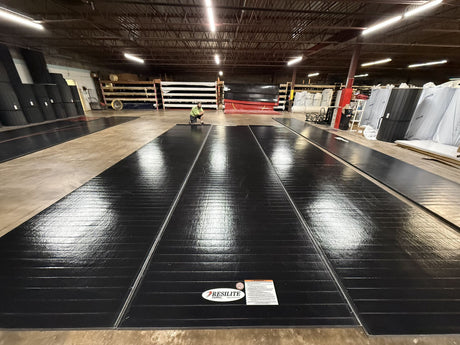 Flex 3 Wrestling Mat 18' x 29' Cobalt 3 Sections - No Markings