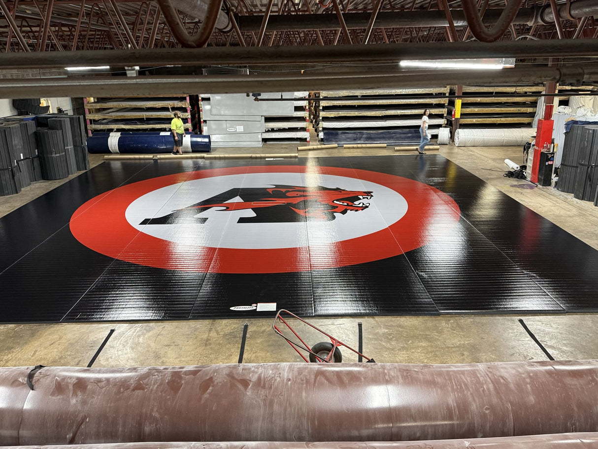 Flex 3 Wrestling Mat 42' x 42' Black and Red