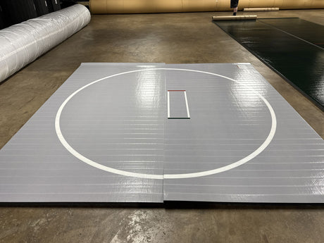Flex 3 Home Wrestling Mat: 12' x 12' Gray with white 10' circle - 2 Sections